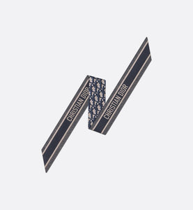 Dior Oblique Mitzah Scarf • Navy Blue Silk Twill
