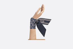 Dior Oblique Mitzah Scarf • Navy Blue Silk Twill