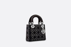 Mini Lady Dior Bag • Black Strass Cannage Satin