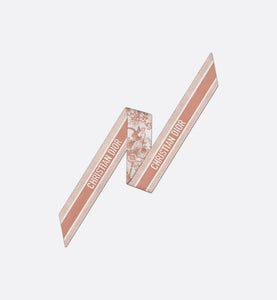 Toile de Jouy Sauvage Mitzah Scarf • Ivory and Pink Silk Twill