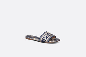 Dway Slide • Deep Blue Toile de Jouy Embroidered Cotton