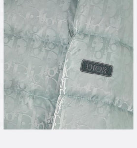 Dior Oblique Hooded Down Jacket • Silver-Tone Technical Jacquard