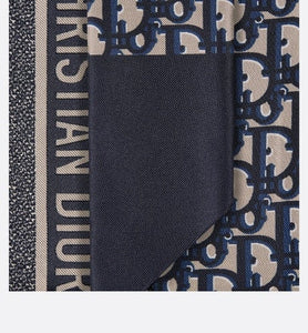 Dior Oblique Mitzah Scarf • Navy Blue Silk Twill