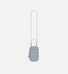 Lady Dior Phone Holder • Cloud Blue Cannage Lambskin