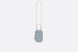 Lady Dior Phone Holder • Cloud Blue Cannage Lambskin