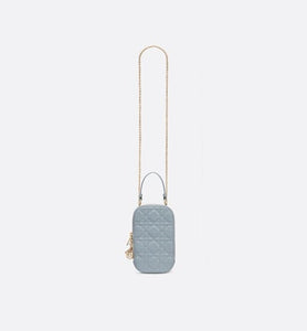 Lady Dior Phone Holder • Cloud Blue Cannage Lambskin