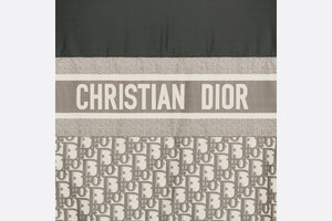 Reversible Long Down Jacket • Gray Dior Oblique Quilted Technical Taffeta