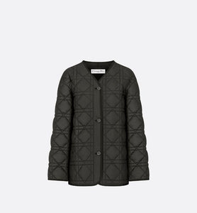 Macrocannage Peacot • Black Quilted Technical Taffeta