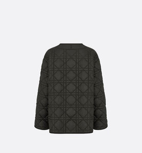 Macrocannage Peacot • Black Quilted Technical Taffeta