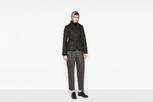 Macrocannage Bar Jacket • Black Quilted Technical Taffeta