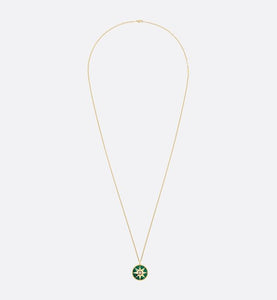 Large Rose Des Vents Medallion • Yellow Gold, Diamond and Malachite