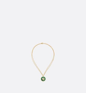 Large Rose Des Vents Medallion • Yellow Gold, Diamond and Malachite