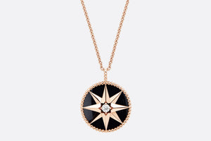 Large Rose Des Vents Medallion • Rose Gold, Diamond and Onyx