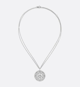 Large Rose Des Vents Pavé Medallion • 18K White Gold and Diamonds