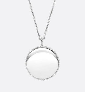 Large Rose Des Vents Pavé Medallion • 18K White Gold and Diamonds