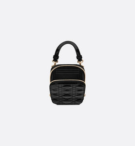 Lady Dior Phone Holder • Black Patent Cannage Calfskin