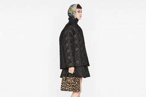 Macrocannage Peacot • Black Quilted Technical Taffeta