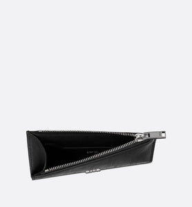 Zipped Card Holder • Black Dior Oblique Galaxy Leather