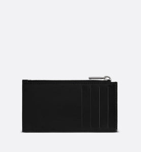 Zipped Card Holder • Black Dior Oblique Galaxy Leather