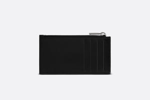 Zipped Card Holder • Black Dior Oblique Galaxy Leather