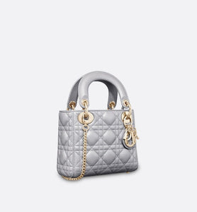 Mini Lady Dior Bag • Opaline Gray Pearlescent Cannage Lambskin
