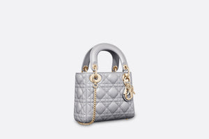 Mini Lady Dior Bag • Opaline Gray Pearlescent Cannage Lambskin