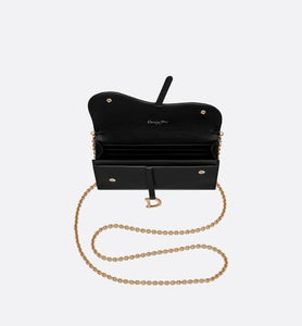 Saddle Wallet • Black Goatskin
