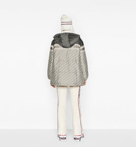 Reversible Long Down Jacket • Gray Dior Oblique Quilted Technical Taffeta