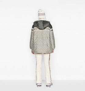 Reversible Long Down Jacket • Gray Dior Oblique Quilted Technical Taffeta