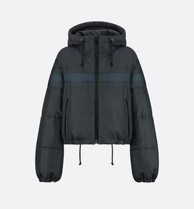 Reversible Cropped Down Jacket • Blue and Ecru Dior Oblique Quilted Technical Taffeta