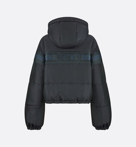 Reversible Cropped Down Jacket • Blue and Ecru Dior Oblique Quilted Technical Taffeta