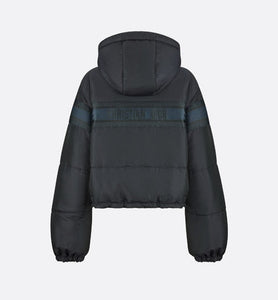 Reversible Cropped Down Jacket • Blue and Ecru Dior Oblique Quilted Technical Taffeta