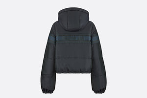 Reversible Cropped Down Jacket • Blue and Ecru Dior Oblique Quilted Technical Taffeta