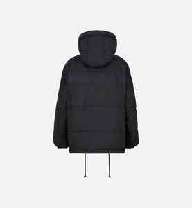 Reversible Long Down Jacket • Blue and Ecru Dior Oblique Quilted Technical Taffeta