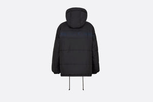 Reversible Long Down Jacket • Blue and Ecru Dior Oblique Quilted Technical Taffeta