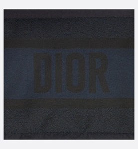 Reversible Long Down Jacket • Blue and Ecru Dior Oblique Quilted Technical Taffeta