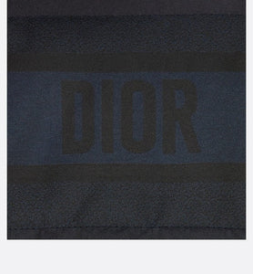 Reversible Long Down Jacket • Blue and Ecru Dior Oblique Quilted Technical Taffeta