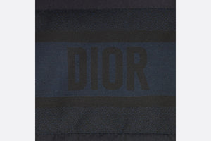 Reversible Long Down Jacket • Blue and Ecru Dior Oblique Quilted Technical Taffeta