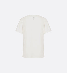 'J'ADIOR 8' T-Shirt • White Cotton Jersey and Linen