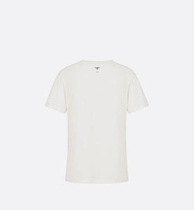 'J'ADIOR 8' T-Shirt • White Cotton Jersey and Linen
