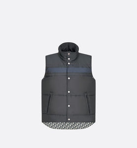 Reversible Sleeveless Down Jacket • Blue and Ecru Dior Oblique Quilted Technical Taffeta