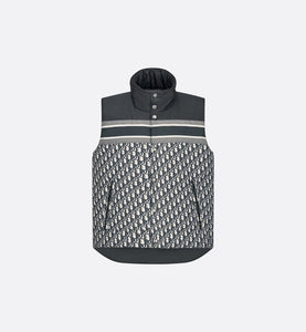 Reversible Sleeveless Down Jacket • Blue and Ecru Dior Oblique Quilted Technical Taffeta
