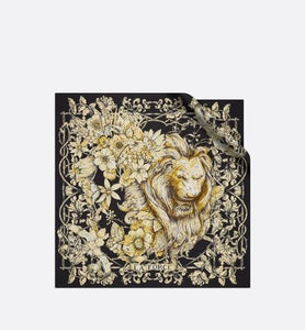 La Force Square Scarf • Black Silk Twill