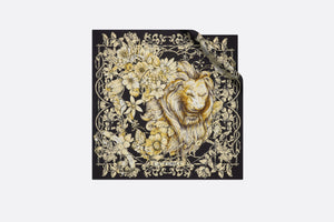 La Force Square Scarf • Black Silk Twill