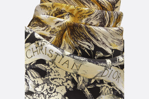 La Force Square Scarf • Black Silk Twill