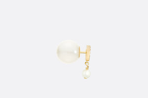 Dior Tribales Earrings • Gold-Finish Metal with White Resin Pearls and White Crystals