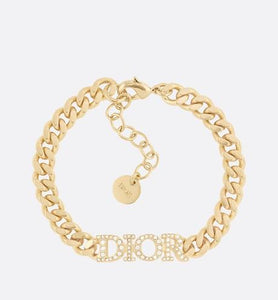 Dio(r)evolution Bracelet • Gold-Finish Metal and White Crystals