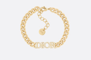 Dio(r)evolution Bracelet • Gold-Finish Metal and White Crystals