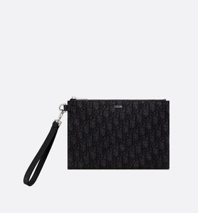 A5 Pouch • Black Dior Oblique Jacquard