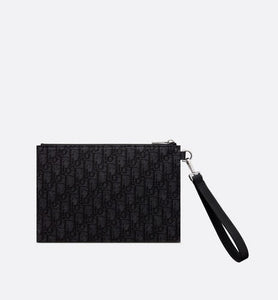 A5 Pouch • Black Dior Oblique Jacquard